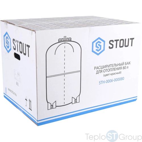 Stout STH-0006 Расширительный бак на отопление 80 л. (цвет красный) - купить с доставкой по России фото 3