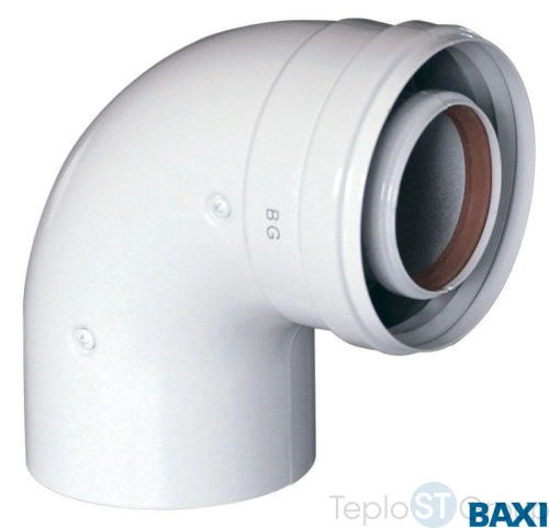 Коаксиальный отвод Baxi 90 , диам. 60/100 мм, без муфты(арт. KHG71410151) - купить оптом у дилера TeploSTGroup по всей России ✅ ☎ 8 (800) 600-96-13