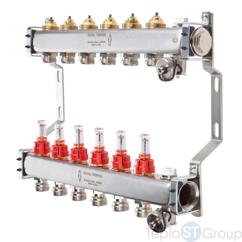Коллектор нерж. в сборе с расходомерами 1\ - купить оптом у дилера TeploSTGroup по всей России ✅ ☎ 8 (800) 600-96-13 фото 2