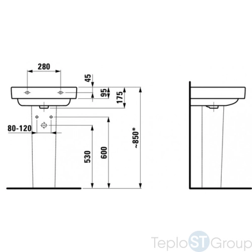 Пьедестал Laufen Pro S 8.1996.2.000.000.1 - купить оптом у дилера TeploSTGroup по всей России ✅ ☎ 8 (800) 600-96-13 фото 2