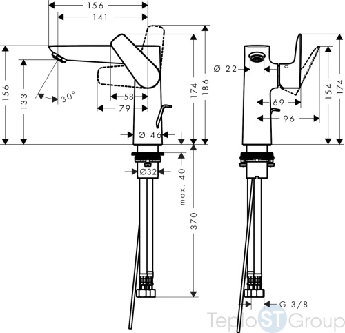 Смеситель для раковины Hansgrohe Talis E 71754340, черный хром - купить оптом у дилера TeploSTGroup по всей России ✅ ☎ 8 (800) 600-96-13 фото 3