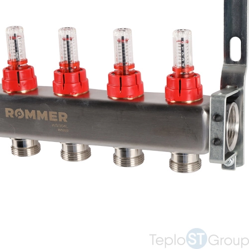 Rommer RMS-1200-000006 Rommer Коллектор из нержавеющей стали с расходомерами 6 вых. - купить оптом у дилера TeploSTGroup по всей России ✅ ☎ 8 (800) 600-96-13 фото 7