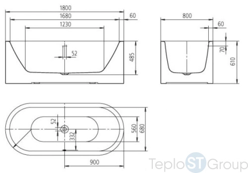 Стальная ванна Kaldewei Meisterstuck Centro Duo Oval 180x80 mod. 1128 200240403001 - купить с доставкой по России фото 2