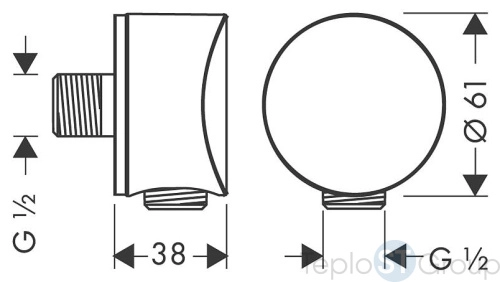 Шланговое подсоединение Hansgrohe FixFit S 26453140 с клапаном обратного тока, шлифованная бронза - купить с доставкой по России фото 2