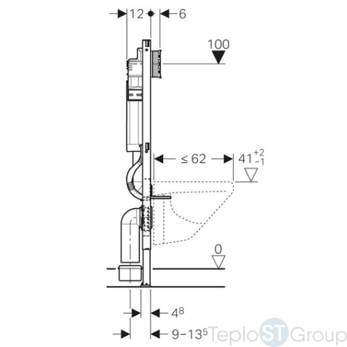 Инсталляция для подвесного унитаза GEBERIT Duofix UP320 111.300.00.5 - купить оптом у дилера TeploSTGroup по всей России ✅ ☎ 8 (800) 600-96-13 фото 4