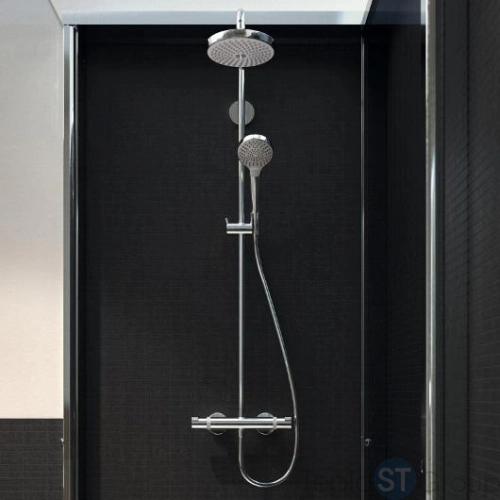 Душевая стойка Hansgrohe Croma Select S 27253400, Showerpipe 180 2jet с термостатом, белый/хром - купить с доставкой по России фото 6