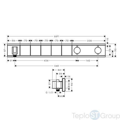 Термостат Hansgrohe RainSelect 15358400, 5 потребителей, белый/хром - купить с доставкой по России фото 6