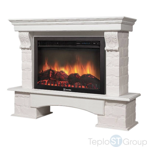 Портал Firelight Forte 30S камень белый, шпон белёный дуб - купить оптом с доставкой по России фото 2