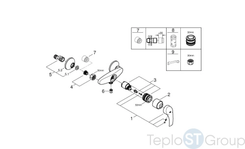 Смеситель для душа Grohe Eurosmart New 33555002 - купить оптом у дилера TeploSTGroup по всей России ✅ ☎ 8 (800) 600-96-13 фото 4