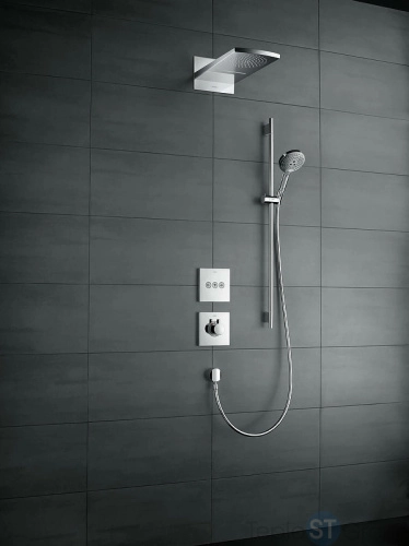 Запорный/переключающий вентиль на 3 потребителя Hansgrohe Select 15764700 матовый белый - купить с доставкой по России фото 2