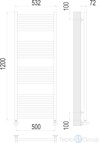 Terminus Аврора П22 500х1200 Полотенцесушитель - купить с доставкой по России фото 3