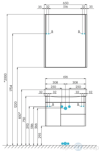 Тумба с раковиной Акватон Беверли 65 1A2353K0BV010 - купить оптом с доставкой по России фото 6