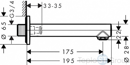 Излив на ванну Hansgrohe Talis S 72410000 хром - купить оптом у дилера TeploSTGroup по всей России ✅ ☎ 8 (800) 600-96-13 фото 2