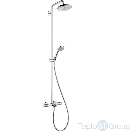 Душевая стойка 220 Showerpipe для ванны, поворотный держатель 400 мм, ½’ Hansgrohe Croma 27223000 хром - купить с доставкой по России