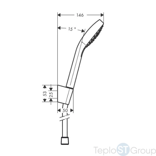 Душевой набор Hansgrohe Croma Select E 26413400 Vario с держателем и шлангом 160 см, белый/хром - купить с доставкой по России фото 3