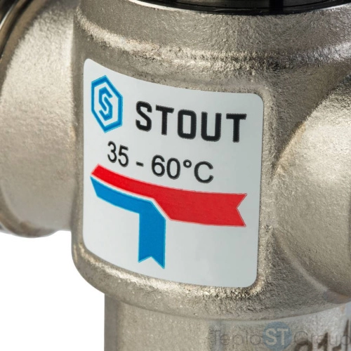 Stout Термостатический смесительный клапан для систем отопления и ГВС 1 НР 35-60°С KV 2,5 - купить оптом с доставкой по России фото 4