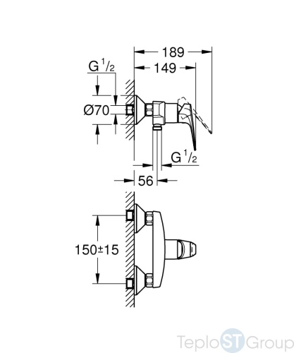 Смеситель для душа Grohe BauFlow 23632000 - купить с доставкой по России фото 3