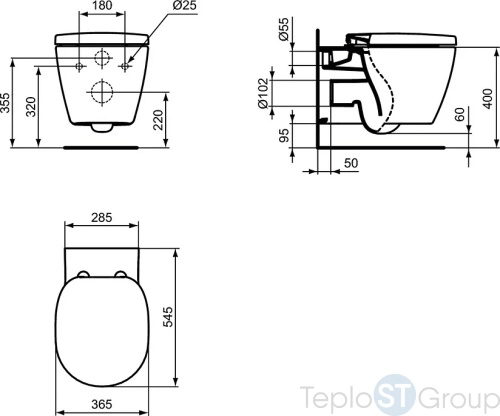 Унитаз подвесной Ideal Standard Connect Aquablade E047901 - купить оптом у дилера TeploSTGroup по всей России ✅ ☎ 8 (800) 600-96-13 фото 3