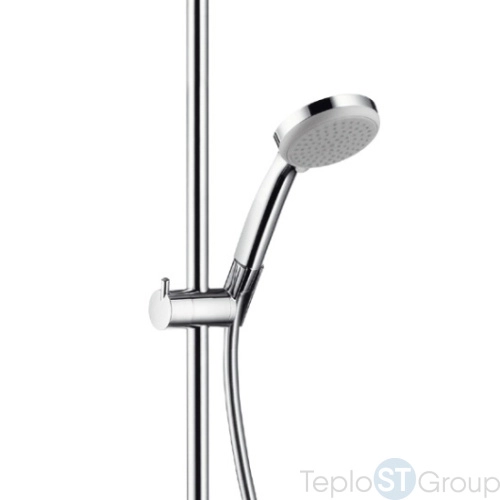 Душевая стойка Hansgrohe Croma 27185000 220 Air 1jet Showerpipe, поворотный держатель 400 мм, ½’ - купить с доставкой по России фото 10