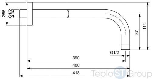 Кронштейн для верхнего душа Ideal Standard Ideal Rain B9445XG черный - купить с доставкой по России фото 3