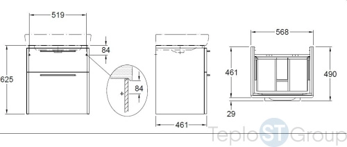 Шкаф под раковину Geberit Smyle 56x46 (светлый вяз) 805063 - купить с доставкой по России фото 3