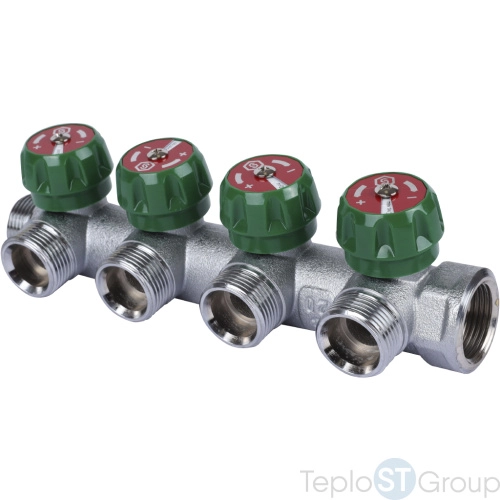 Stout SMB-6850-343404 коллектор регулирующий 3/4 , 4 отвода 3/4 ЕК - купить оптом у дилера TeploSTGroup по всей России ✅ ☎ 8 (800) 600-96-13