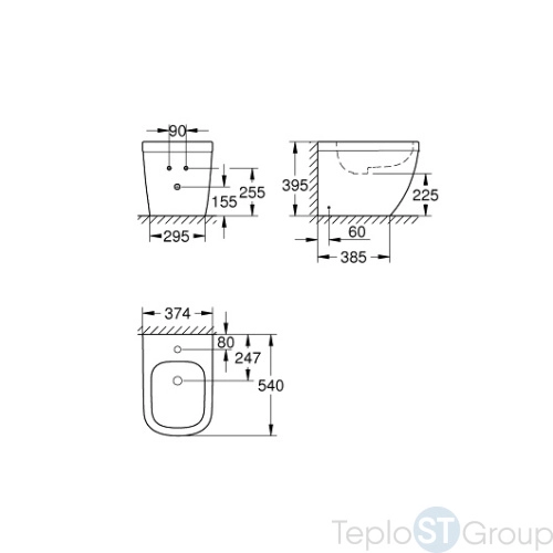 Биде напольное Grohe Euro Ceramic 39340000 - купить оптом с доставкой по России фото 2