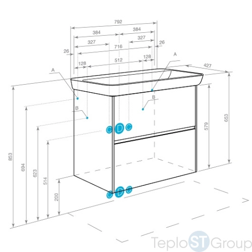 Тумба с раковиной Акватон Сканди 80 1A2830K0SD010 - купить оптом у дилера TeploSTGroup по всей России ✅ ☎ 8 (800) 600-96-13 фото 2