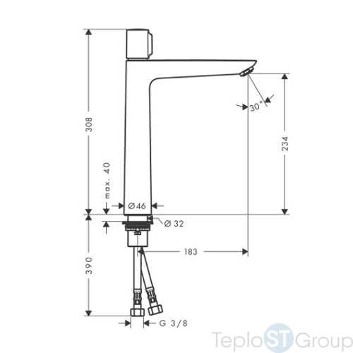 Смеситель для раковины Hansgrohe Talis Select E 240 71753000 без донного клапана - купить с доставкой по России фото 3