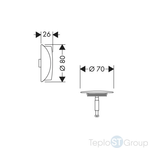 Внешняя часть слива/перелива для ванны Hansgrohe Flexaplus шлифованный, бронза (58185140) - купить с доставкой по России фото 2