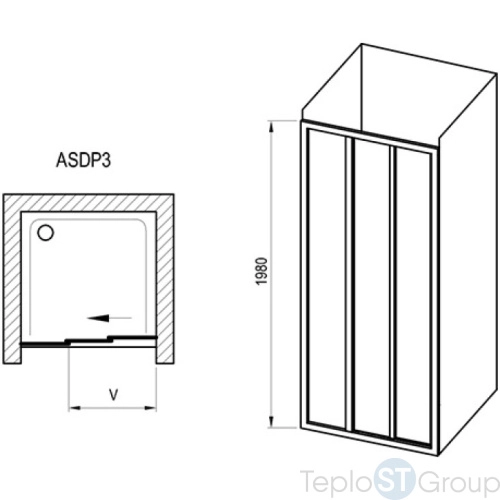 Душевая дверь Ravak Supernova 80 ASDP3 00V403R2Z1 - купить с доставкой по России фото 2