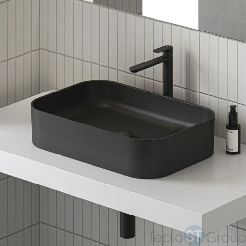 Раковина накладная Ravak Ceramic Slim R XJX0D155001 черная - купить оптом у дилера TeploSTGroup по всей России ✅ ☎ 8 (800) 600-96-13 фото 2