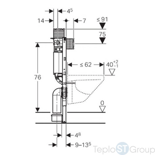 Инсталляция для унитаза Geberit Duofix Omega h82 111.003.00.1 - купить оптом у дилера TeploSTGroup по всей России ✅ ☎ 8 (800) 600-96-13 фото 3