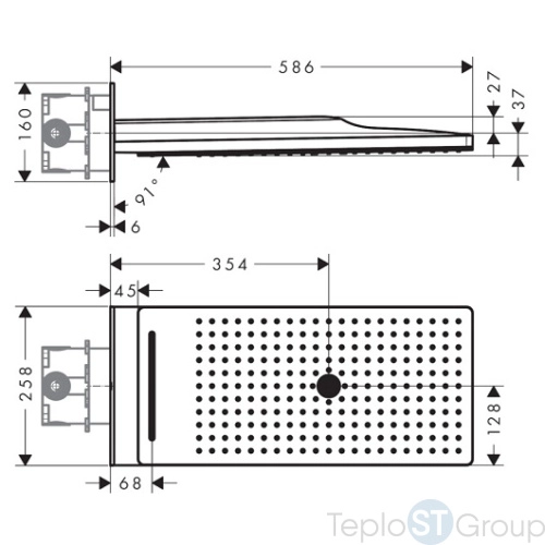 Верхний душ Hansgrohe Rainmaker Select 580 3jet 24001600, чёрный хром - купить с доставкой по России фото 5