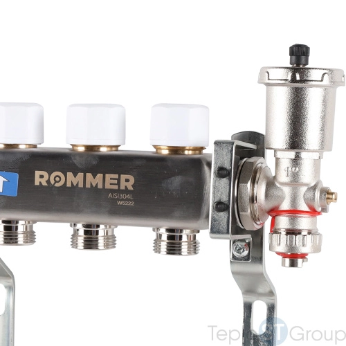 Rommer RMS-3210-000003 Rommer Коллектор из нержавеющей стали в сборе без расходомеров 3 вых. - купить оптом у дилера TeploSTGroup по всей России ✅ ☎ 8 (800) 600-96-13 фото 6