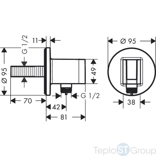 Шланговое подсоединение Hansgrohe FixFit S 26888140 с держателем, бронза - купить с доставкой по России фото 2