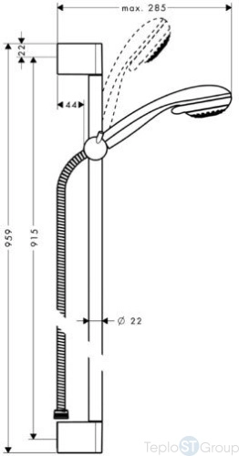 Душевой гарнитур Hansgrohe Crometta 85 Multi/Unica Crometta 90cm 27766000 - купить с доставкой по России фото 2