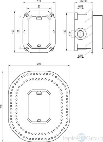 Скрытая часть для смесителя Ravak R-box RB 070.50 X070052 - купить с доставкой по России фото 3