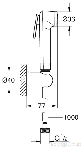 Гигиенический душ Grohe Tempesta-F Trigger Spray 26355IL0 с держателем и шлангом - купить с доставкой по России фото 2