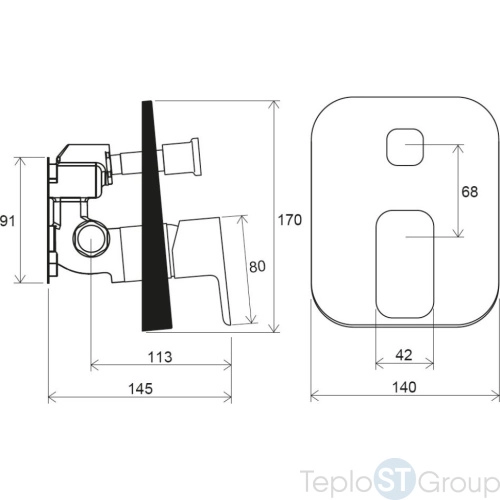 Смеситель для душа Ravak 10° Free black-TD F 065.20 X070158 Черный матовый - купить с доставкой по России фото 3