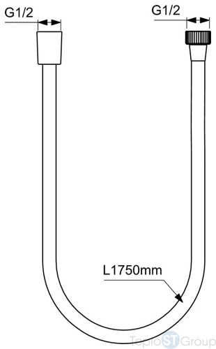 Шланг для душа Ideal Standard A4109XG 1750 мм M1/2“xM1/2“ - купить с доставкой по России фото 3