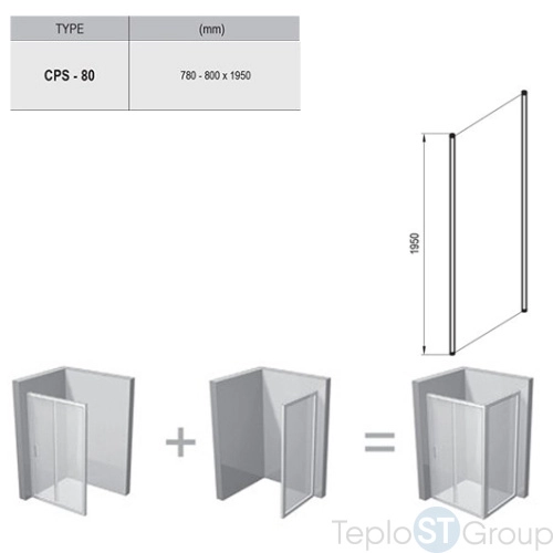 Неподвижная стенка Ravak Chrome CPS-80 9QV40C00Z1 блестящий+транспарент - купить с доставкой по России фото 3