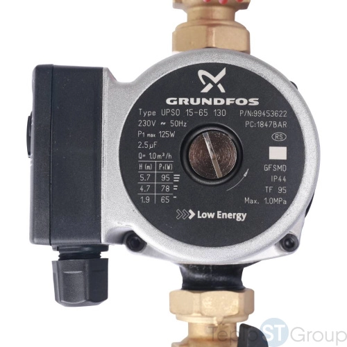 Stout SDG-0001 Насосная группа с прямым контуром 3/4" с насосом Grundfos UPSO 15-65 130 в теплоизоляции - купить с доставкой по России фото 4