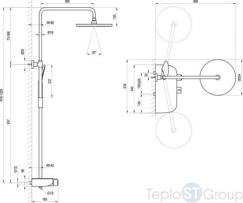 Душевая стойка Ravak Termo X070162 хром - купить оптом у дилера TeploSTGroup по всей России ✅ ☎ 8 (800) 600-96-13 фото 2