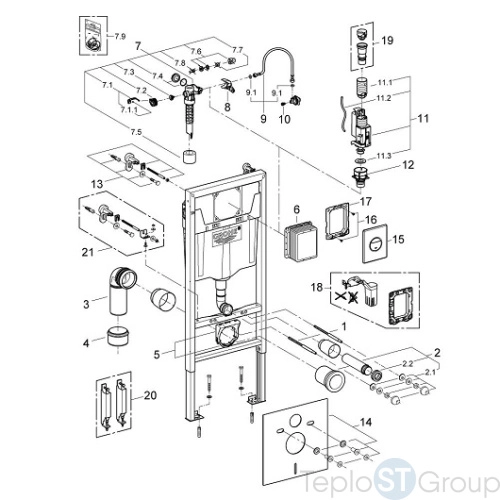 Инсталляция для унитаза Grohe Rapid SL 38813001 в комплекте с клавишей - купить с доставкой по России фото 4