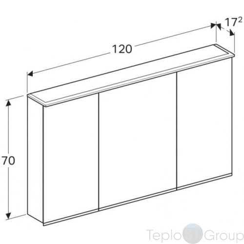 Зеркальный шкаф Geberit Option Plus 120x70 500.592.00.1 - купить с доставкой по России фото 3