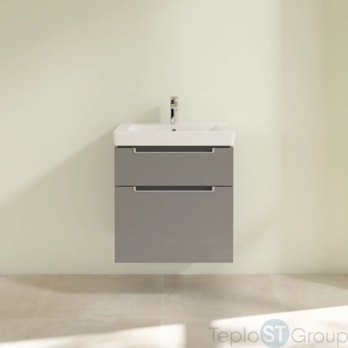 Тумба под раковину Villeroy & Boch Subway 2.0 587 x 590 x 454 mm A90900FP 2 выдвижных ящика, Glossy Grey - купить с доставкой по России фото 8