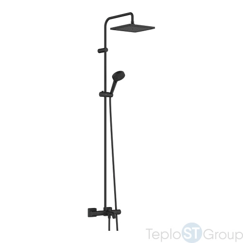 Душевая система с термостатом Hansgrohe Vernis Shape Showerpipe 240 26900670 черный матовый - купить с доставкой по России