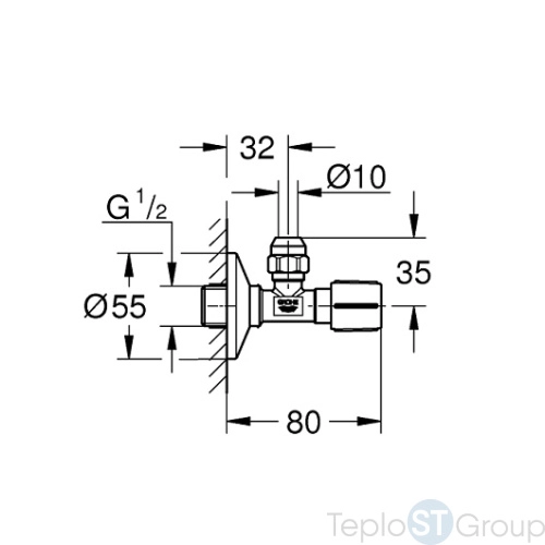 Угловой вентиль Grohe 22037000 - купить оптом у дилера TeploSTGroup по всей России ✅ ☎ 8 (800) 600-96-13 фото 3