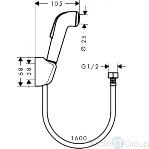 Гигиенический душ Hansgrohe 32122000 со шлангом 160 см, белый/хром - купить оптом у дилера TeploSTGroup по всей России ✅ ☎ 8 (800) 600-96-13 фото 4